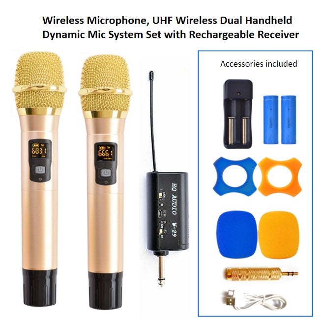 UHF Wireless Microphone (gold)(pair)