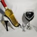 Wine holder with matching glass and shot glass. The Jim's store.