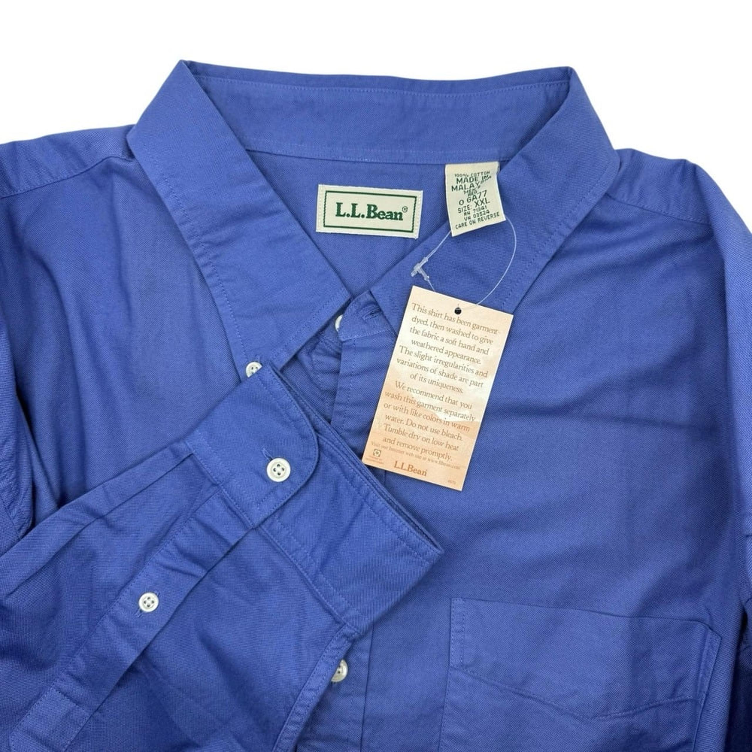 Mens L.L Bean Blue Long Sleeve Fit Dress Shirt XXL