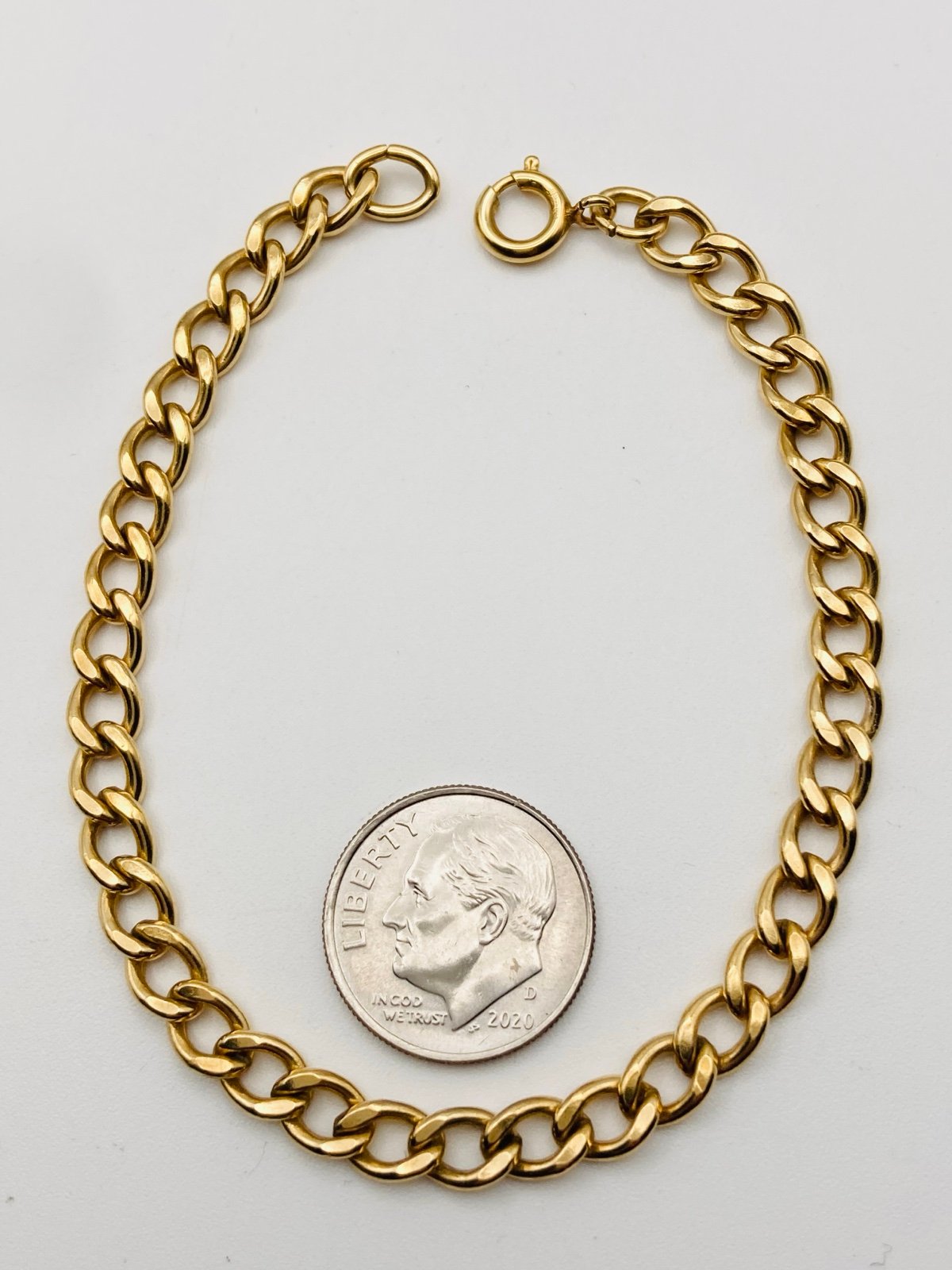 4.5mm 12k Gold filled link chain Bracelet 7.25”