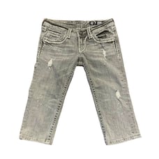 Vintage Y2K rocker punk goth Miss Me grey skinny Capris Size 25