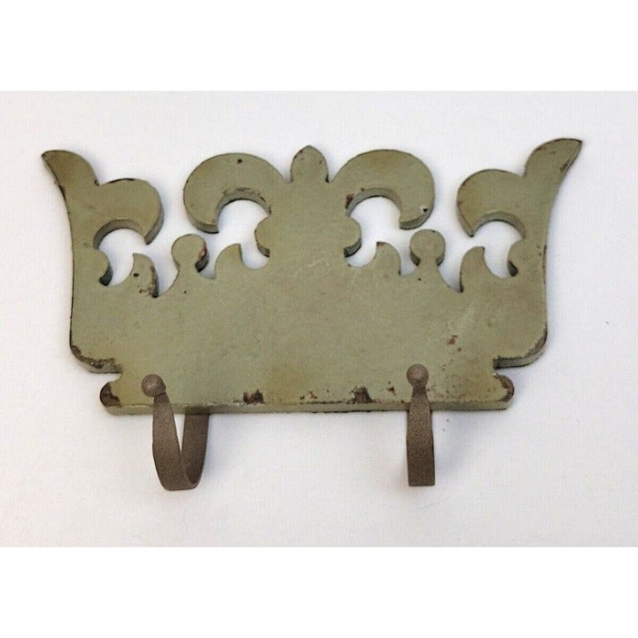 Queen Crown Decorative Distressed Wall Hooks - Wood With Metal Hooks Gray Queen Crown Decorative Distressed Wall Hooks - Wood With Metal Hooks Gray