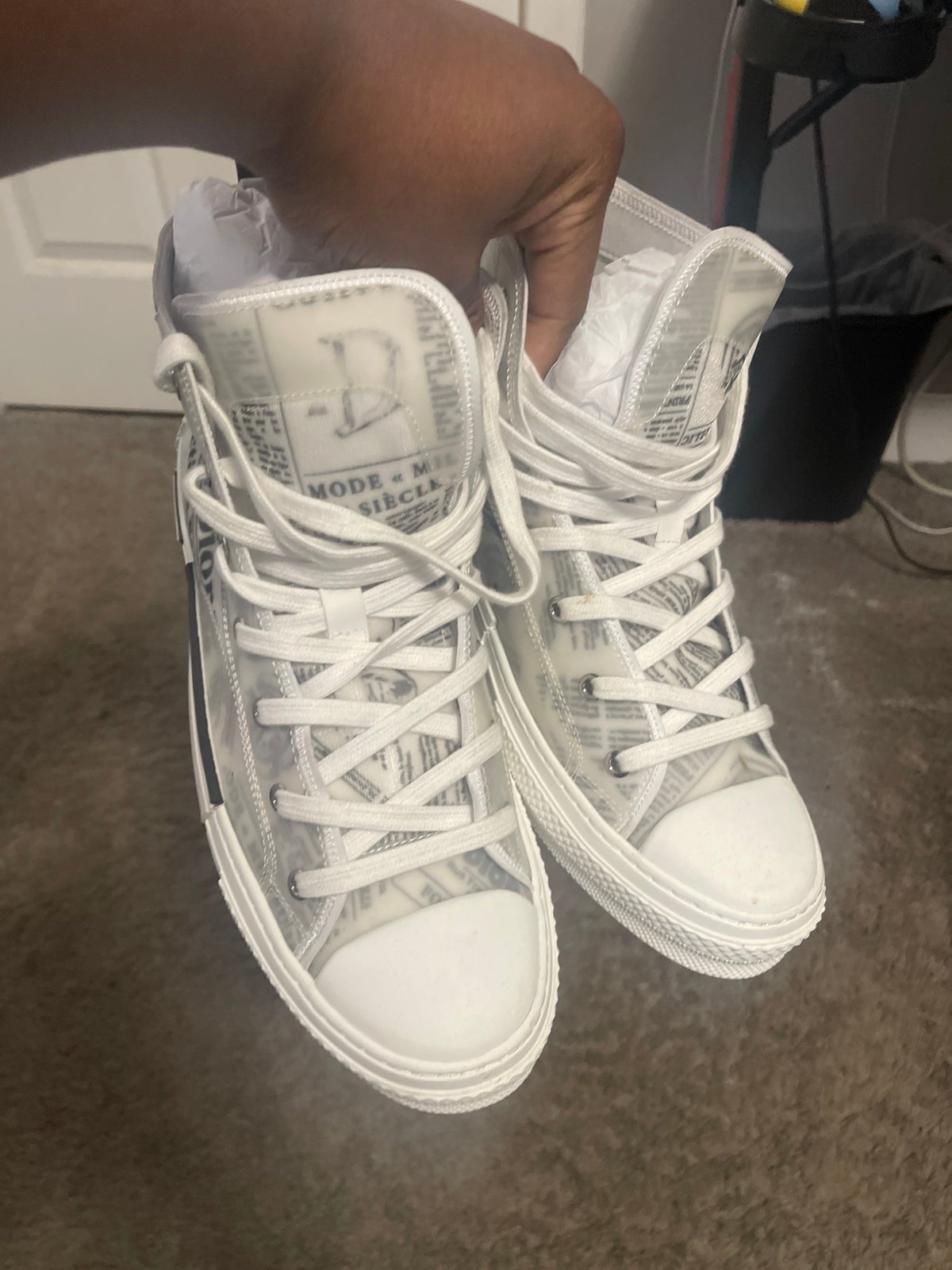 Christian Dior Converse Sneakers Newspaper