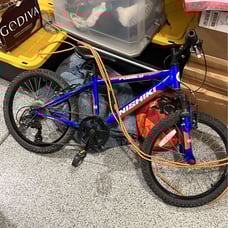 Nishiki kids, blue and orange hiking bike