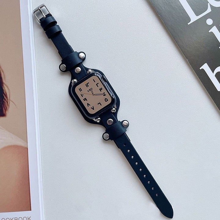 Only Band - Leather strap for Apple Watch Ultra band 49mm 45mm 44mm 42mm
