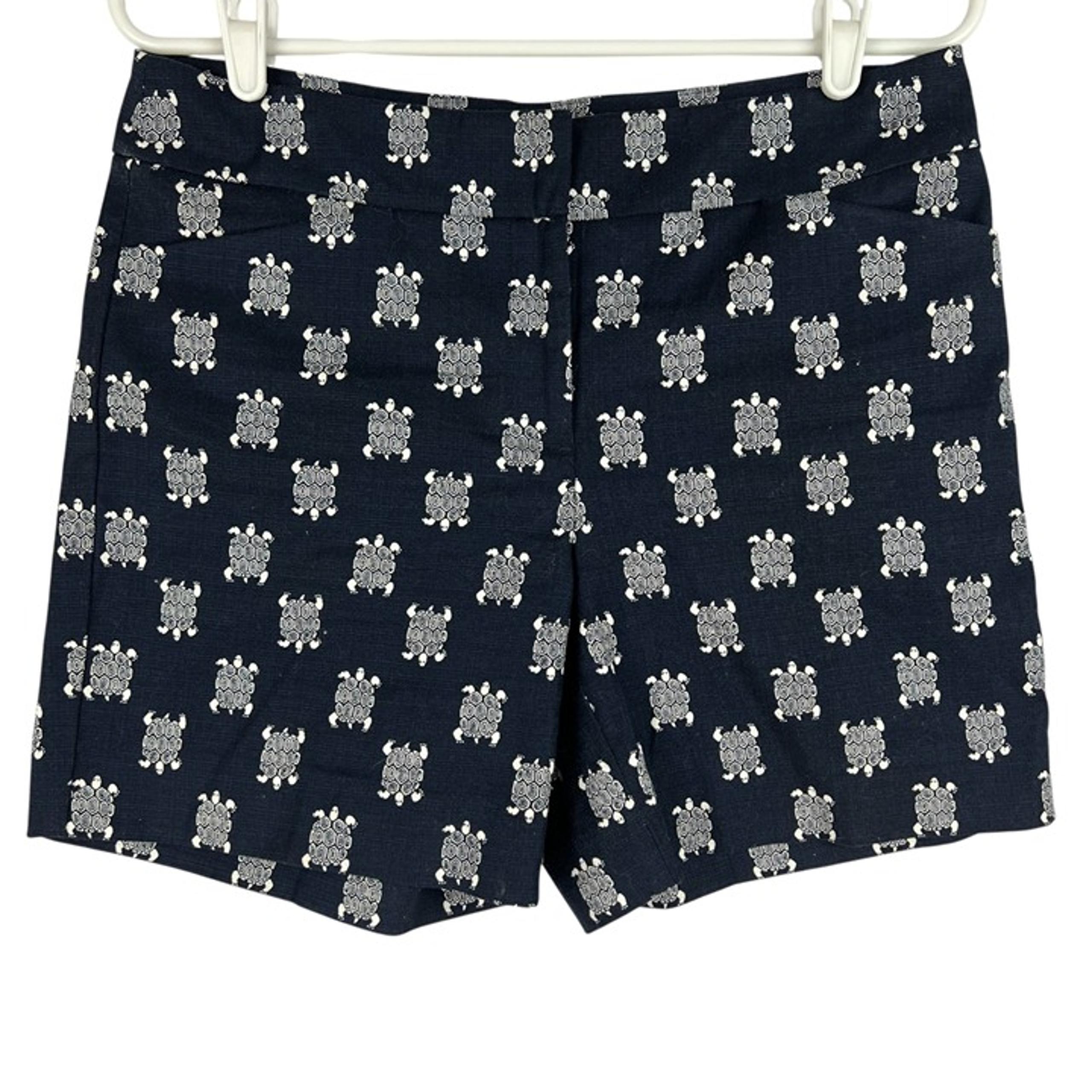 Ann Taylor Loft Women's Riviera Shorts Navy/White Turtle Print Stretch Sz 4 NWOT