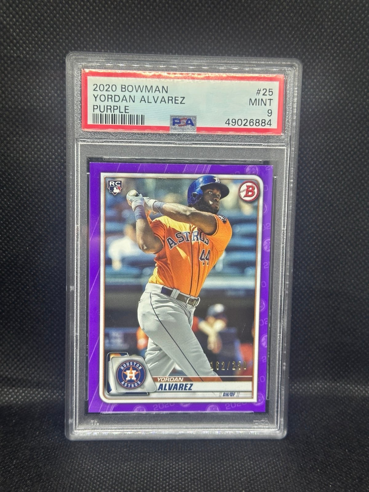 2020 BOWMAN YORDAN ALVAREZ PURPLE Rookie Rc /250 PSA #25 MINT 9