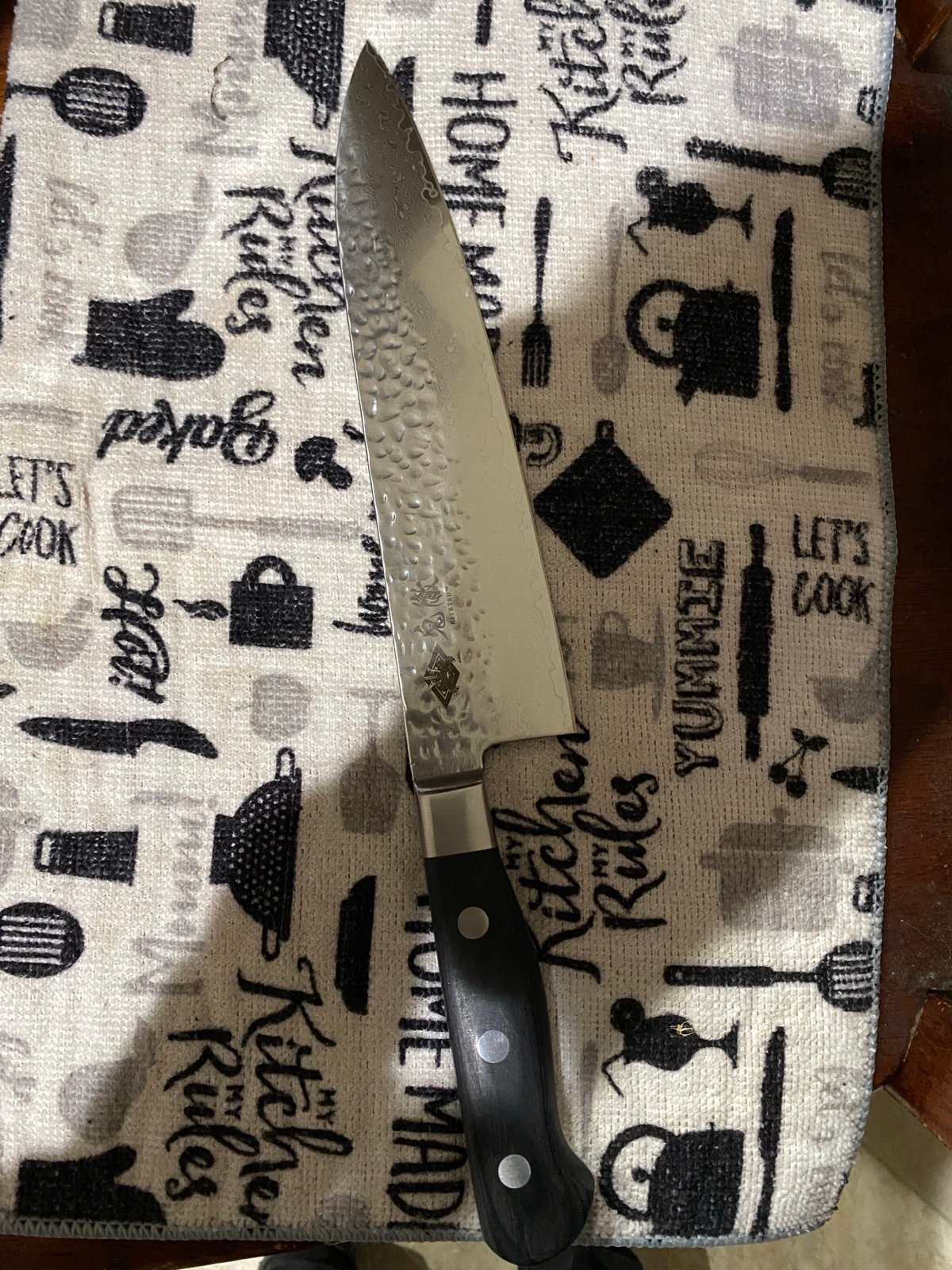 ktetsu japanese knife 8 inch gyoutu damascus