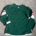 New NHL Hockey Adidas Minnesota Wild Authentic Jersey 44 Small No Name Climalite