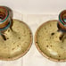 Handmade Art Pottery Candle Stick Holder With Handle Unsigned ~ Pair
