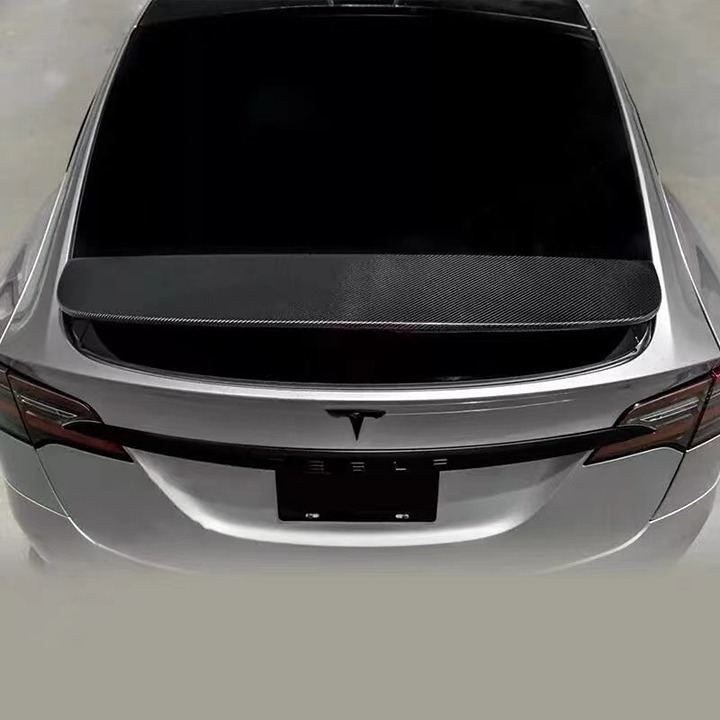 BRAND NEW 2016-2024 TESLA MODEL X GLOSSY REAL CARBON FIBER REAR TRUNK SPOILER
