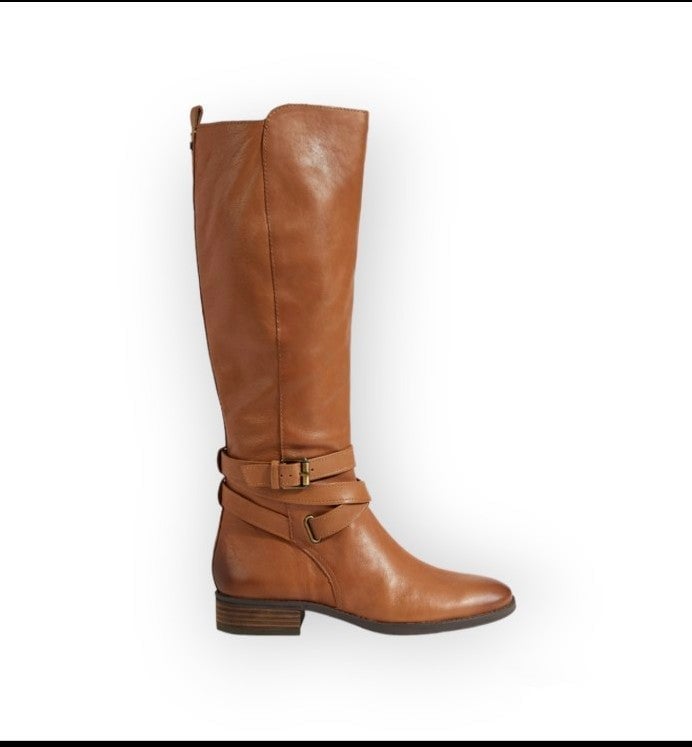 Sam Edelman Women's Pansy Whiskey Leather Boot Size 6.5 M (MSRP 225)