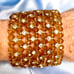 Vintage Faceted Light Amber Crystals & Silver Tone Encased Clear Rhinestone Bead