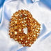 Vintage Faceted Light Amber Crystals & Silver Tone Encased Clear Rhinestone Bead