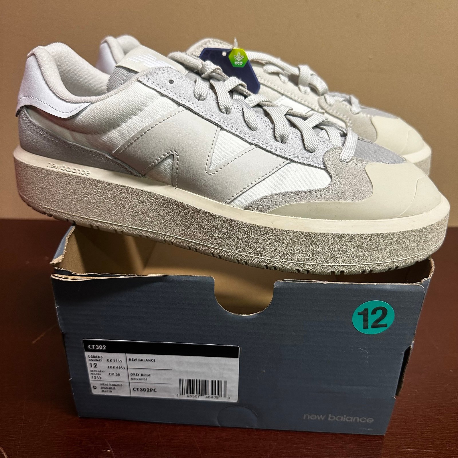 New Balance Mens Gray Beige CT302 Ortholite Comfort Lace Up Sneaker Size US 12
