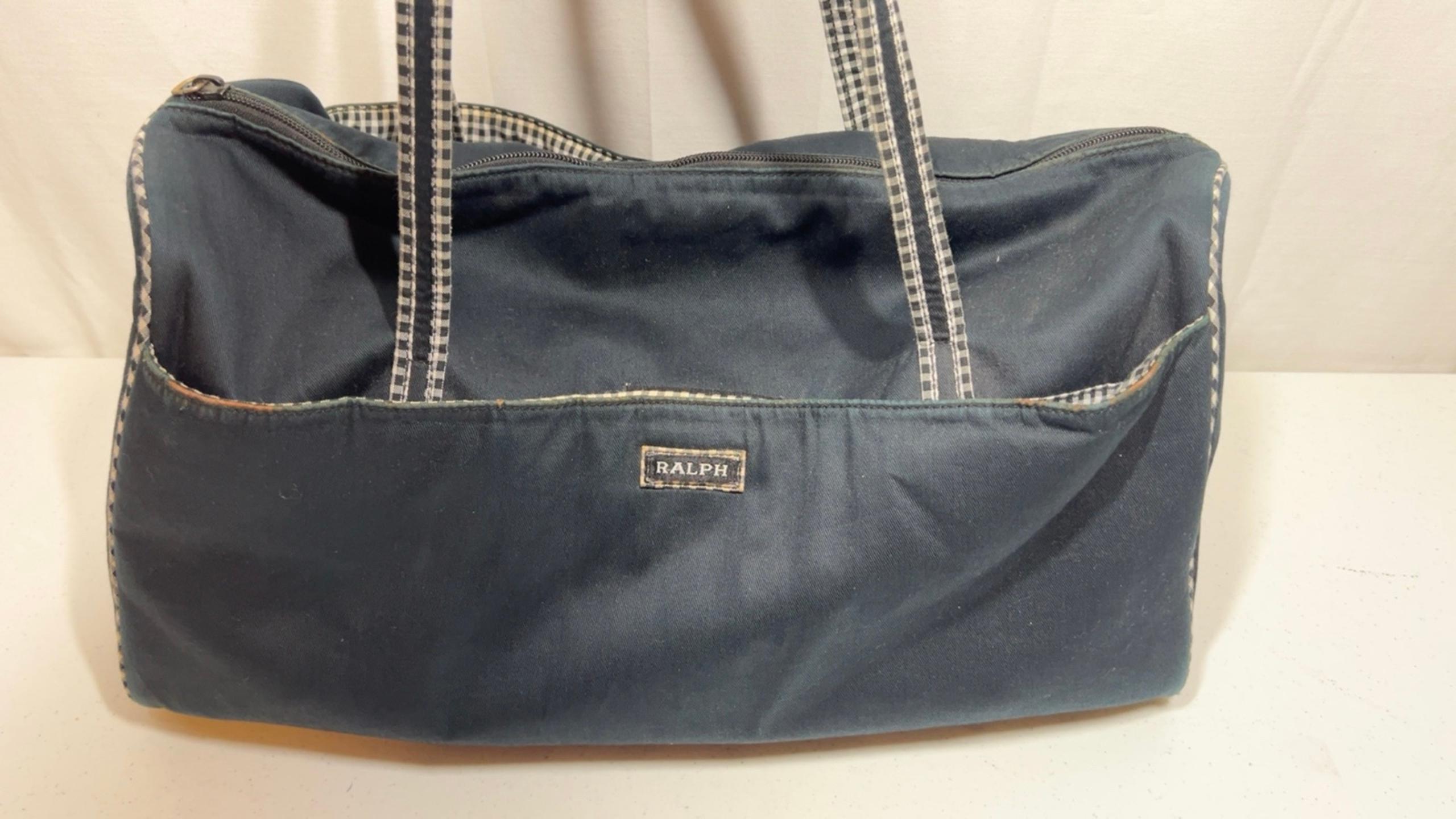Vintage Ralph Lauren Blue Canvas Tote with Spacious Design