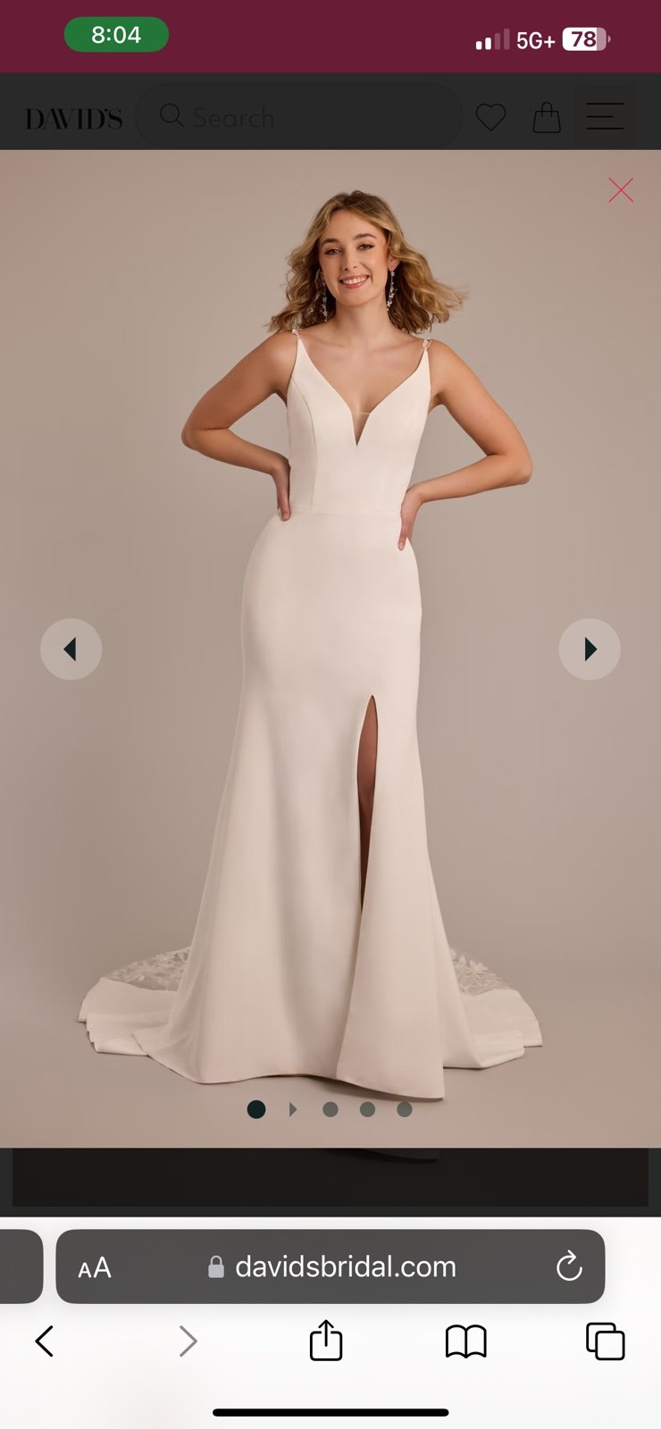 Crepe Mermaid Wedding Dress with Appliqués