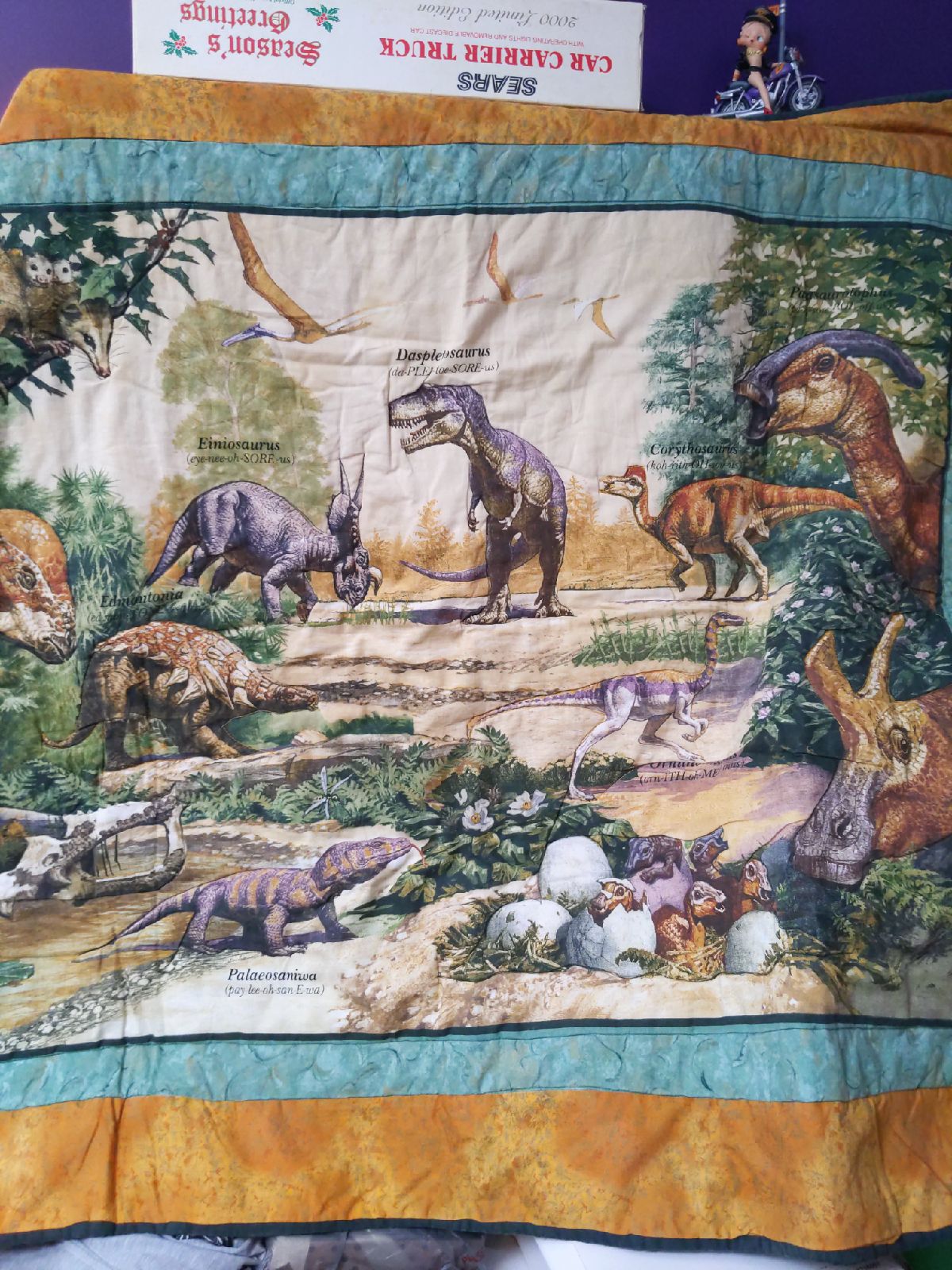 Handmade Dinosaur Quilt/Wall Hanging