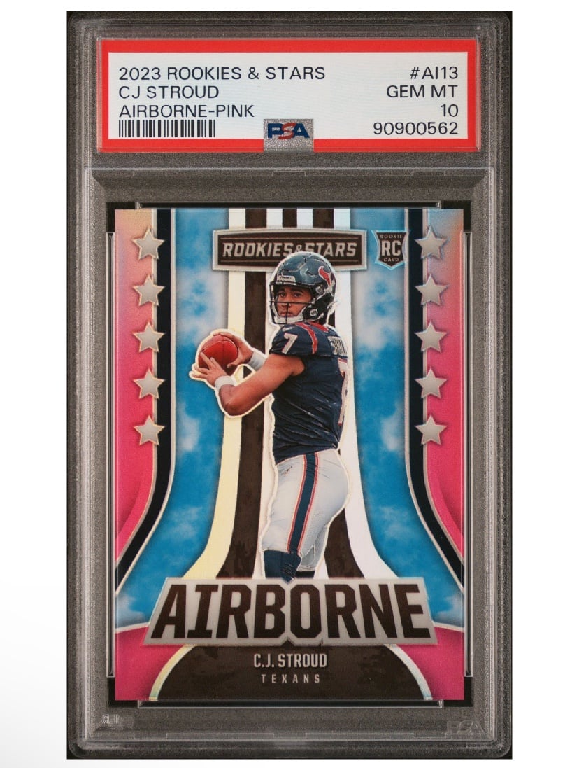 2023 Rookies and Stars CJ STROUD Rookie Airborne Pink PRIZM /75 Texans PSA 10 !!
