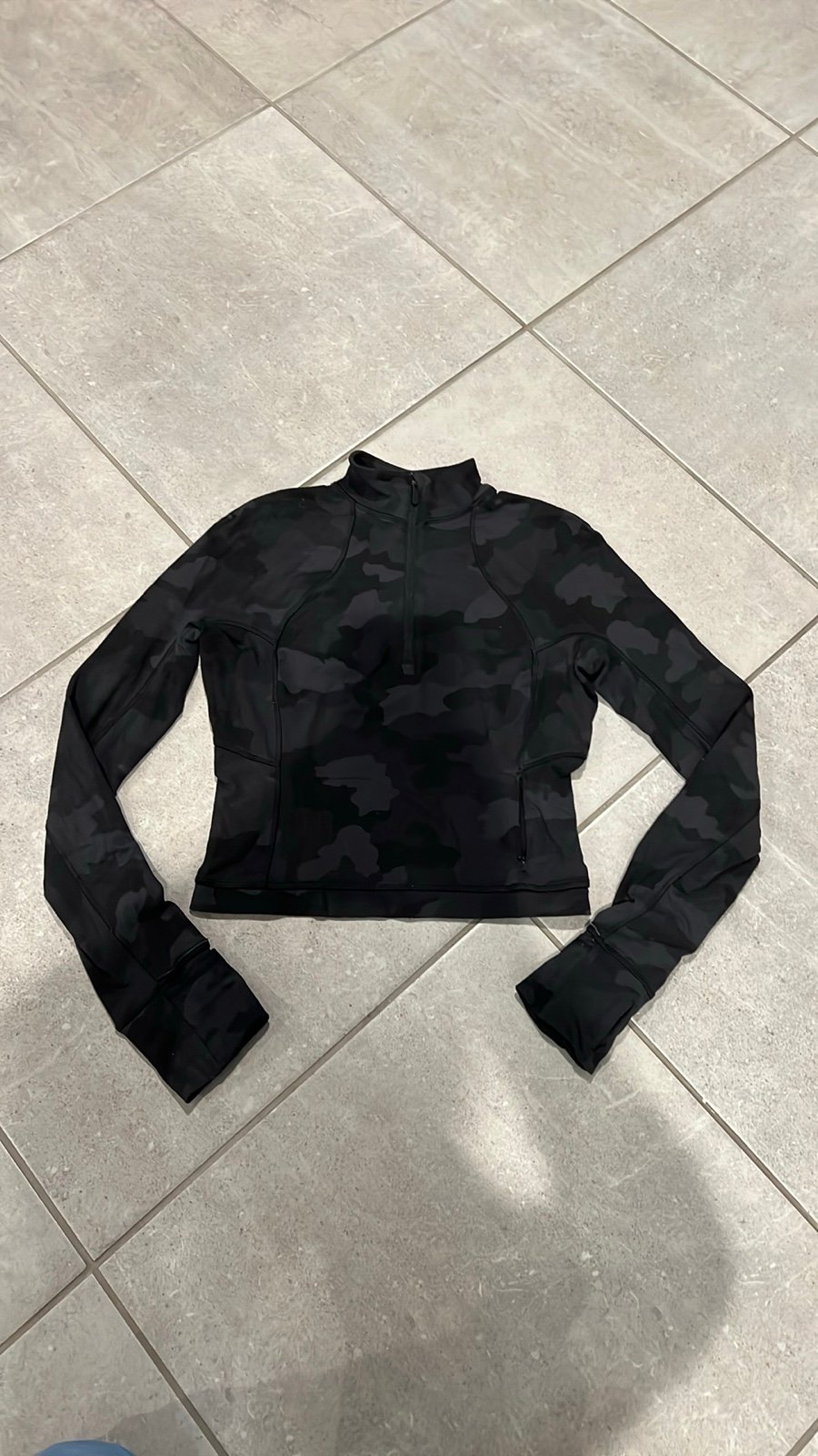 Lululemon Its Rulu Run Cropped Half-Zip Heritage 365 Camo Deep Coal Multi 4