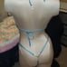 Custom swarovski crystal Thong swimwear