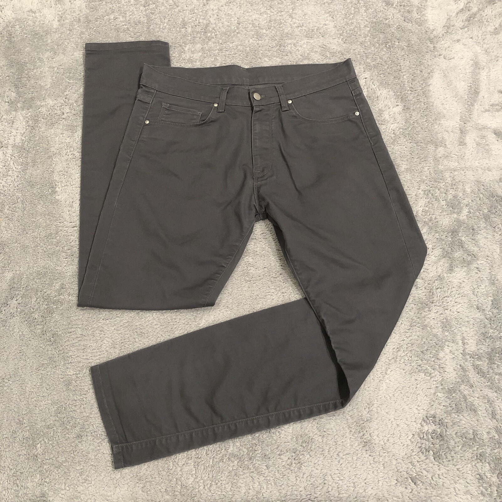 CARHARTT Jeans Work In Progress WIP Vicious Pant Chino Men's 35x32 Slim Military