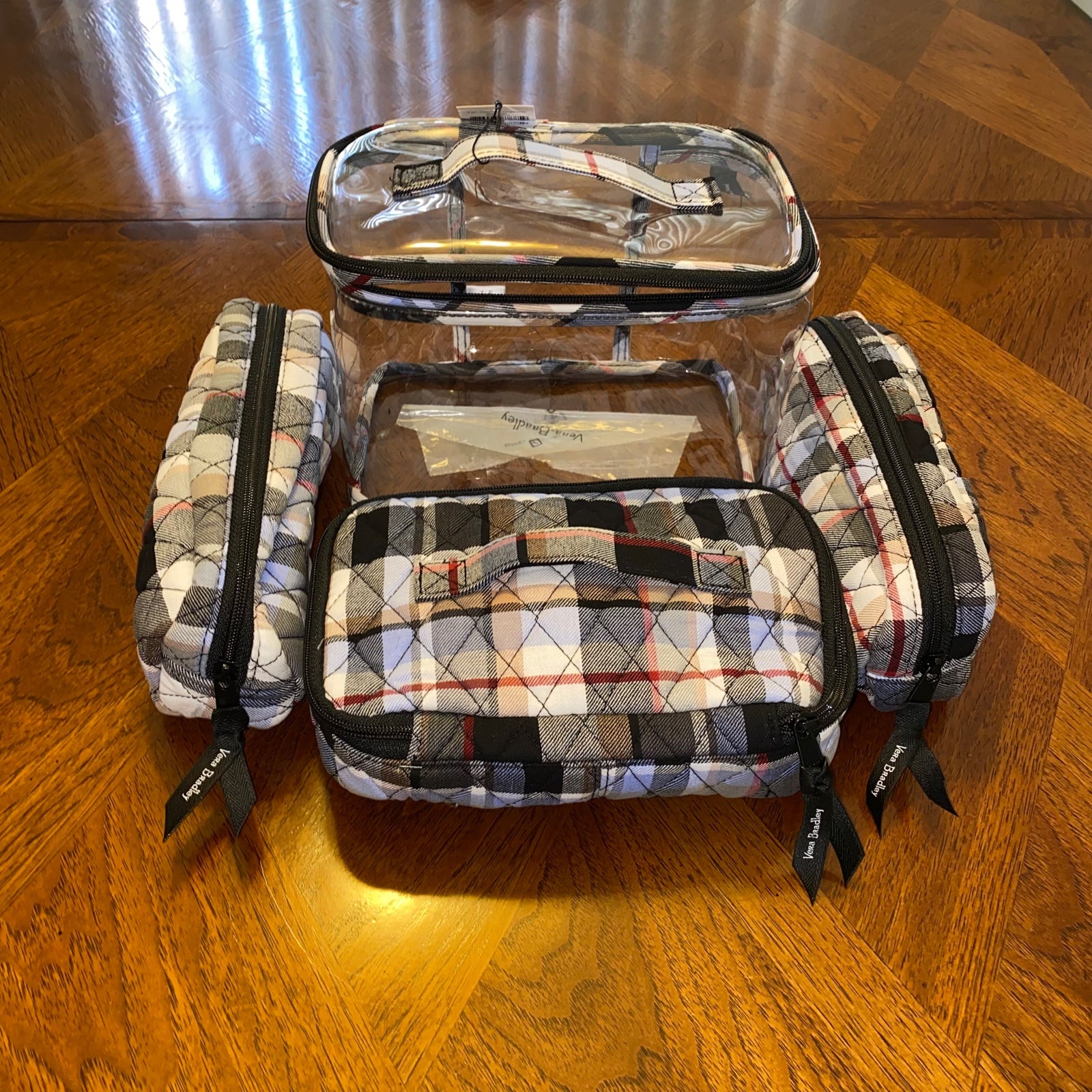 NWT Vera Bradley 4 pcs Cosmetics Perfectly Plaid