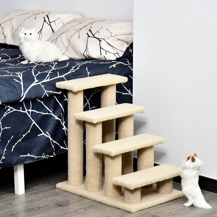24'' Cat Tree 4-Step Stairway Perch Scratcher Pet Steps Stairs