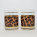 Set of 4 Vintage Culver Leopard Print 22k Gold 4.25 Old Fashioned Rocks Glasses