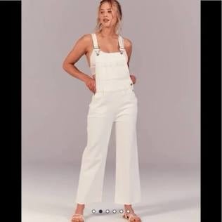 Abercrombie & Fitch White Overalls. XXS
