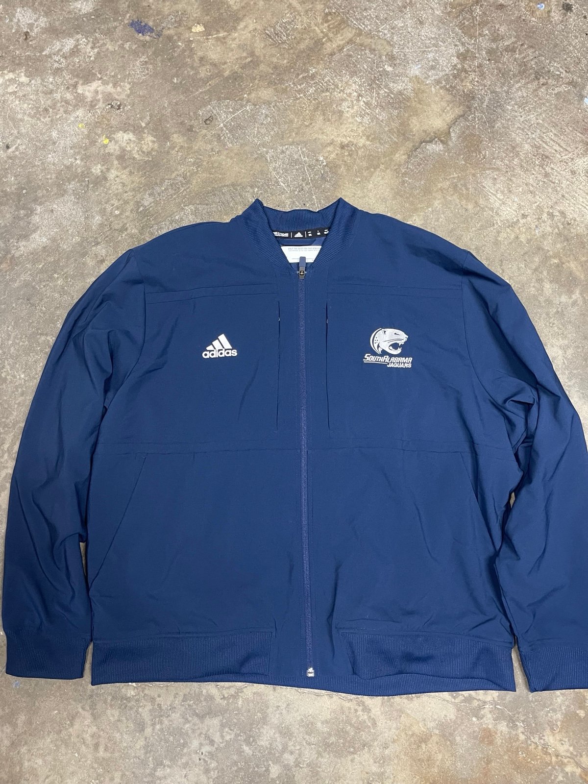 College-issued Adidas South Alabama Jaguars track jacket in men’s 2XL