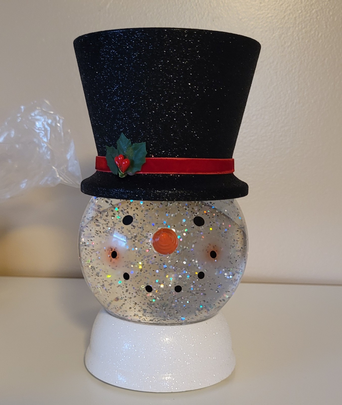 Snowman Glitter Water Globe 3 Wick Candle Holder Bath & Body Works