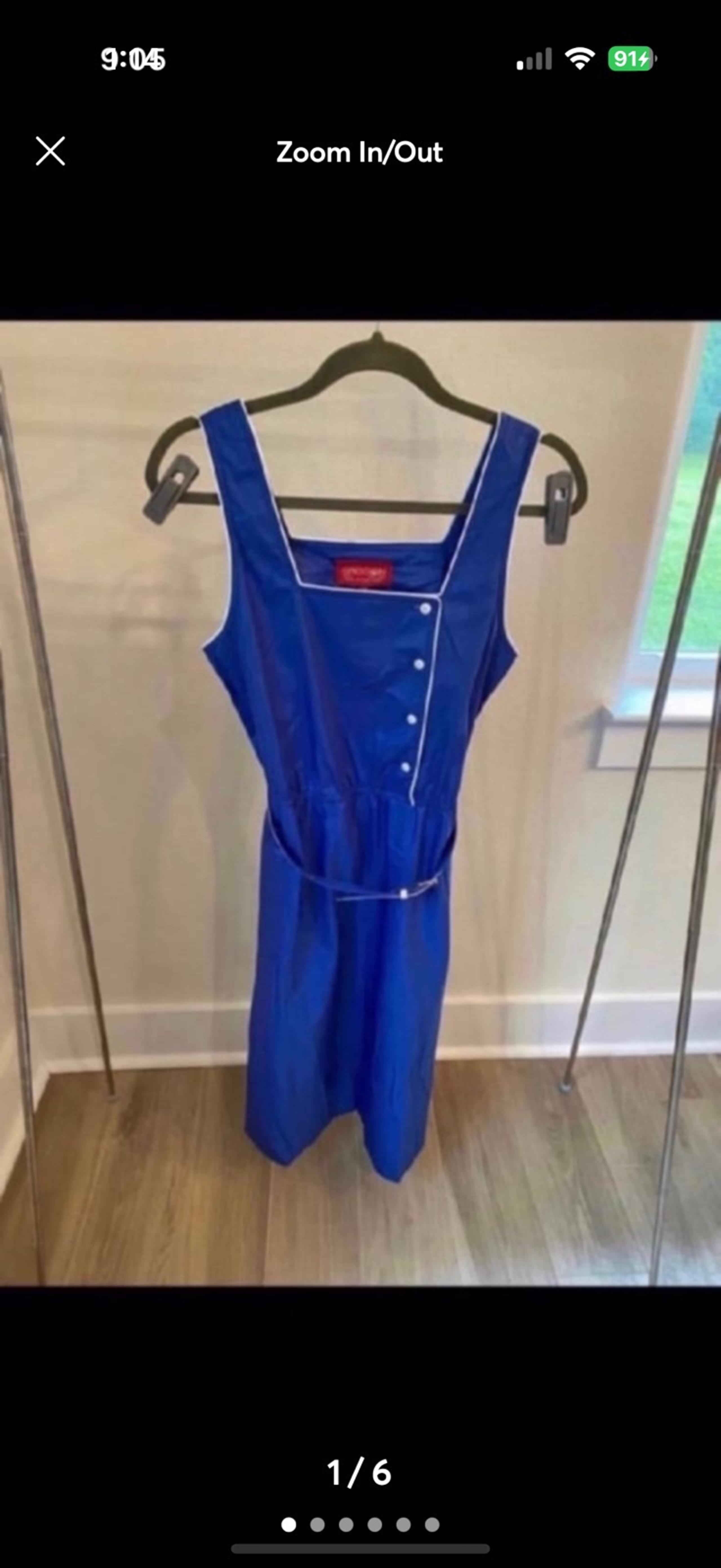 Size 8/9 Sasson blue belted tank dress