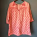 Pink chicken embroidered tunic coverup, peony