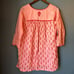 Pink chicken embroidered tunic coverup, peony