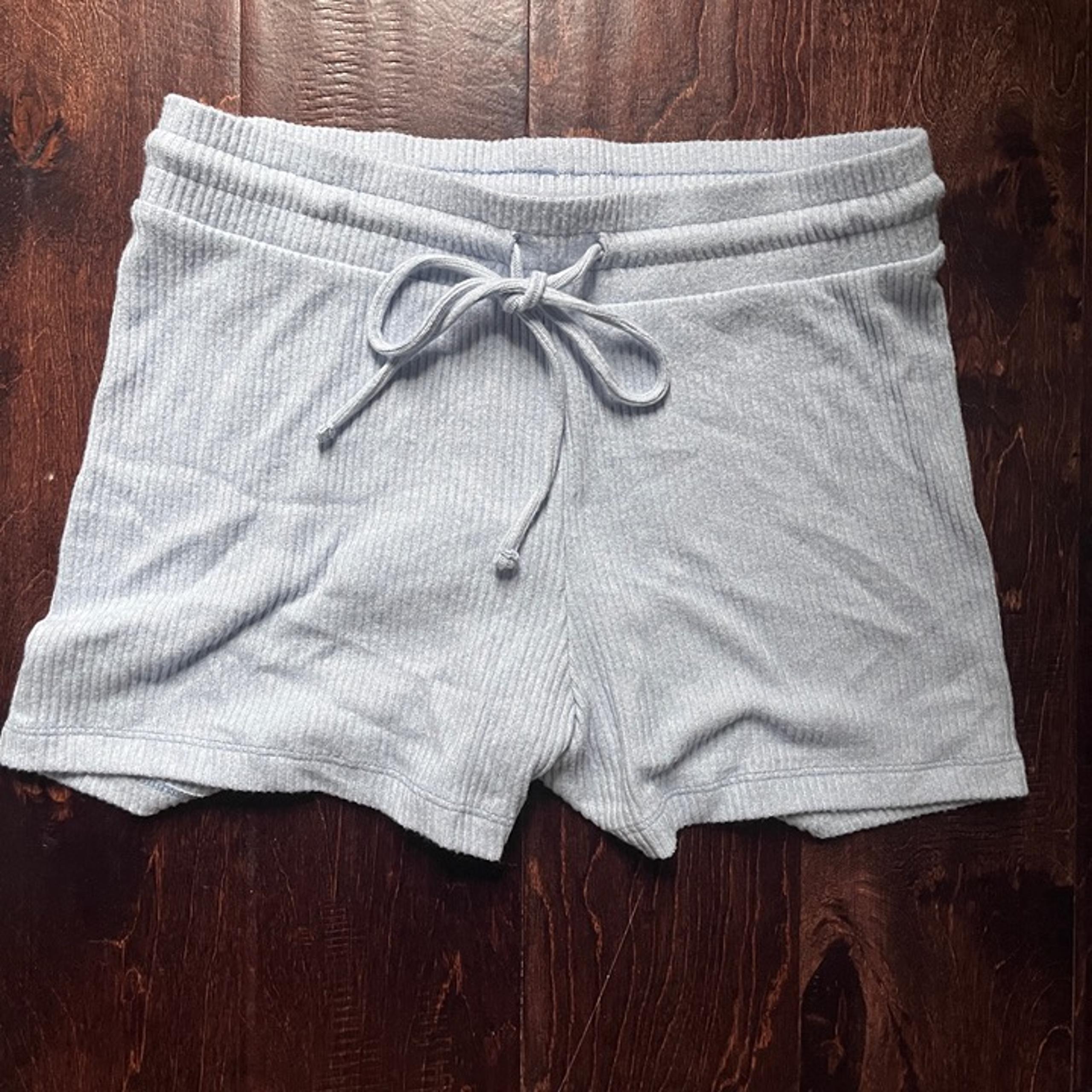 Love By Gap Women's Softspun Rib Sleep Shorts (Light Blue) Size Medium