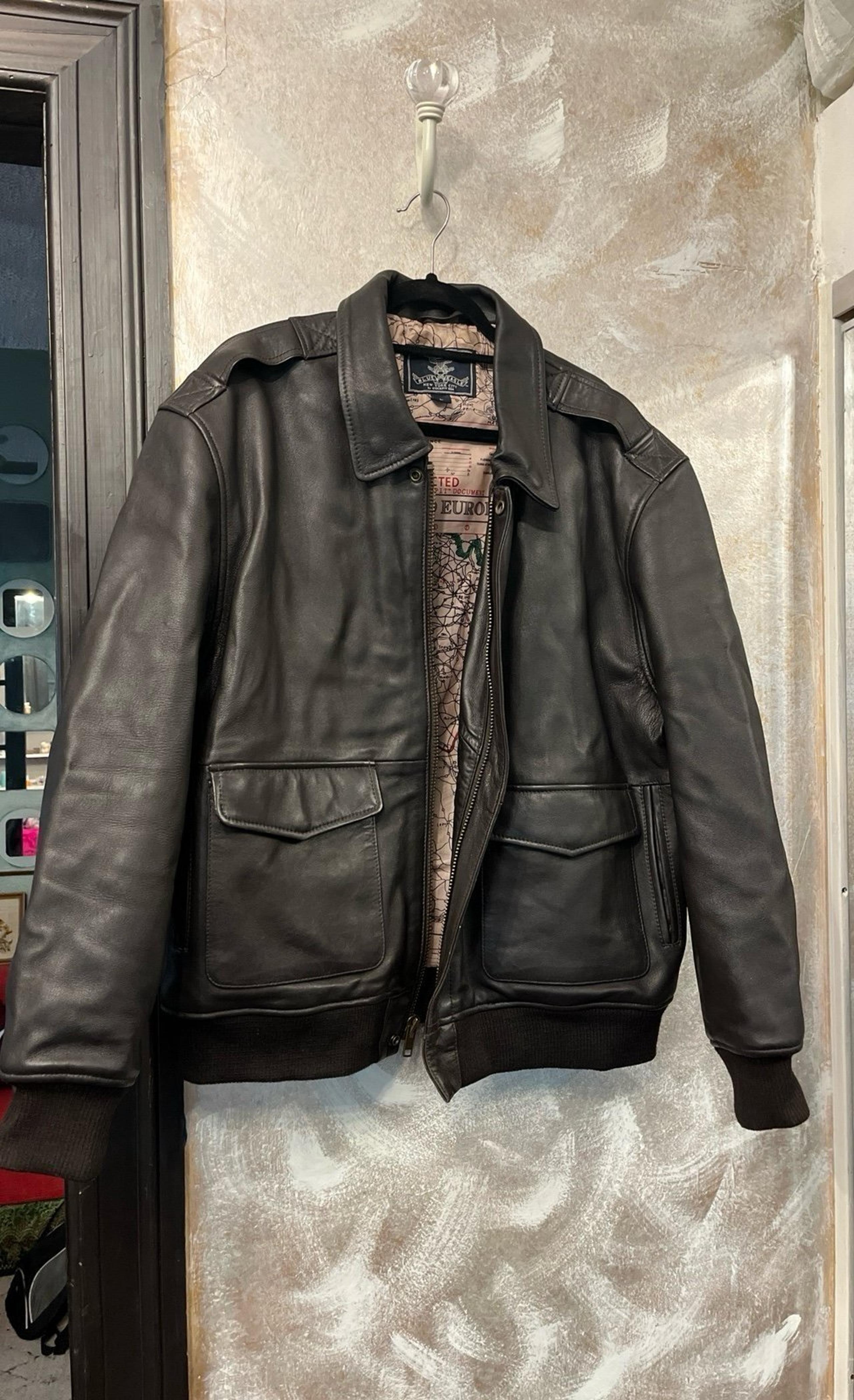 vintage COCKPIT USA leather bomber brown AVIATION pilot jacket G1 A2 flight (L)