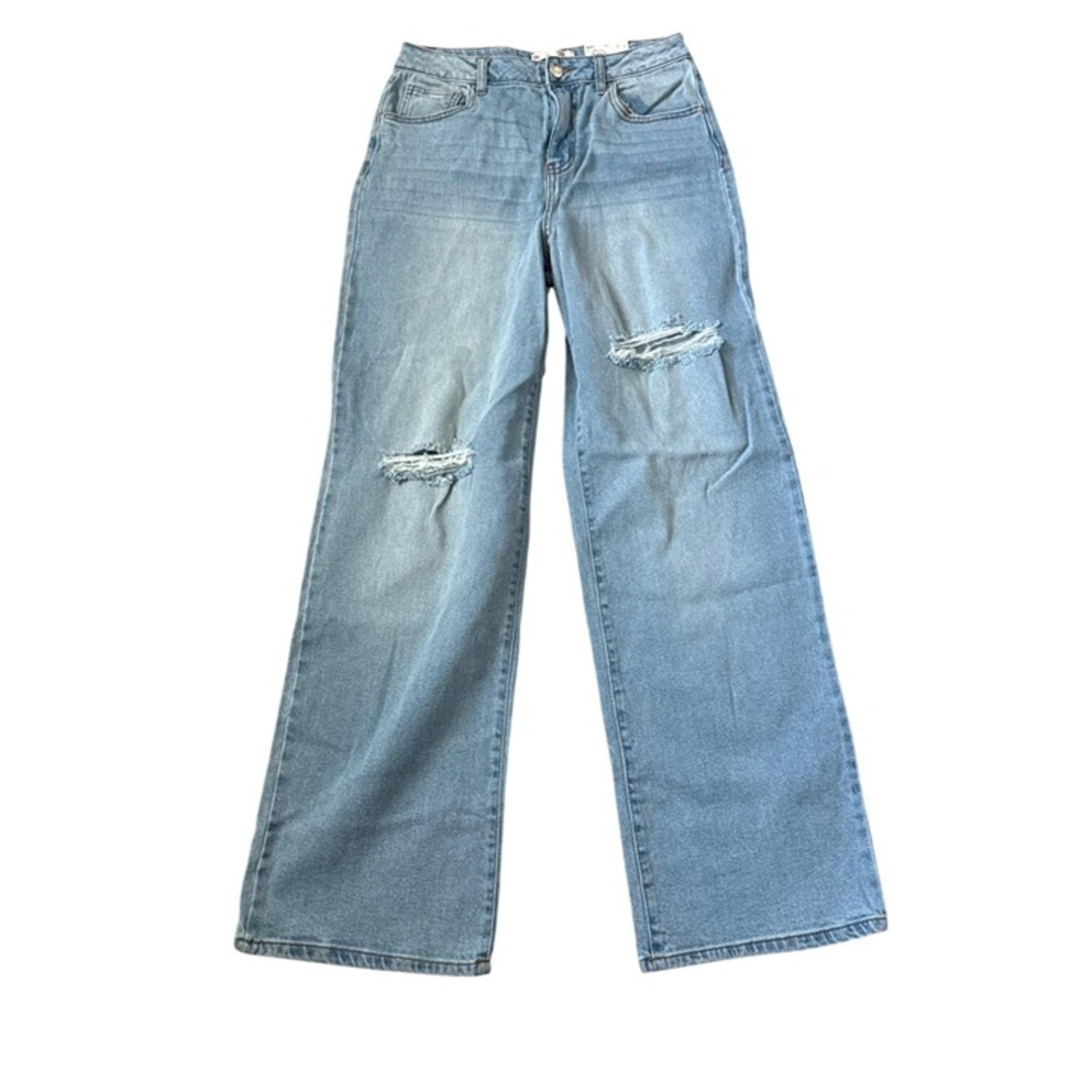 NWT So Women's Super High Rise Wide Leg Size 9 Jeans 90s Ripped Y2K