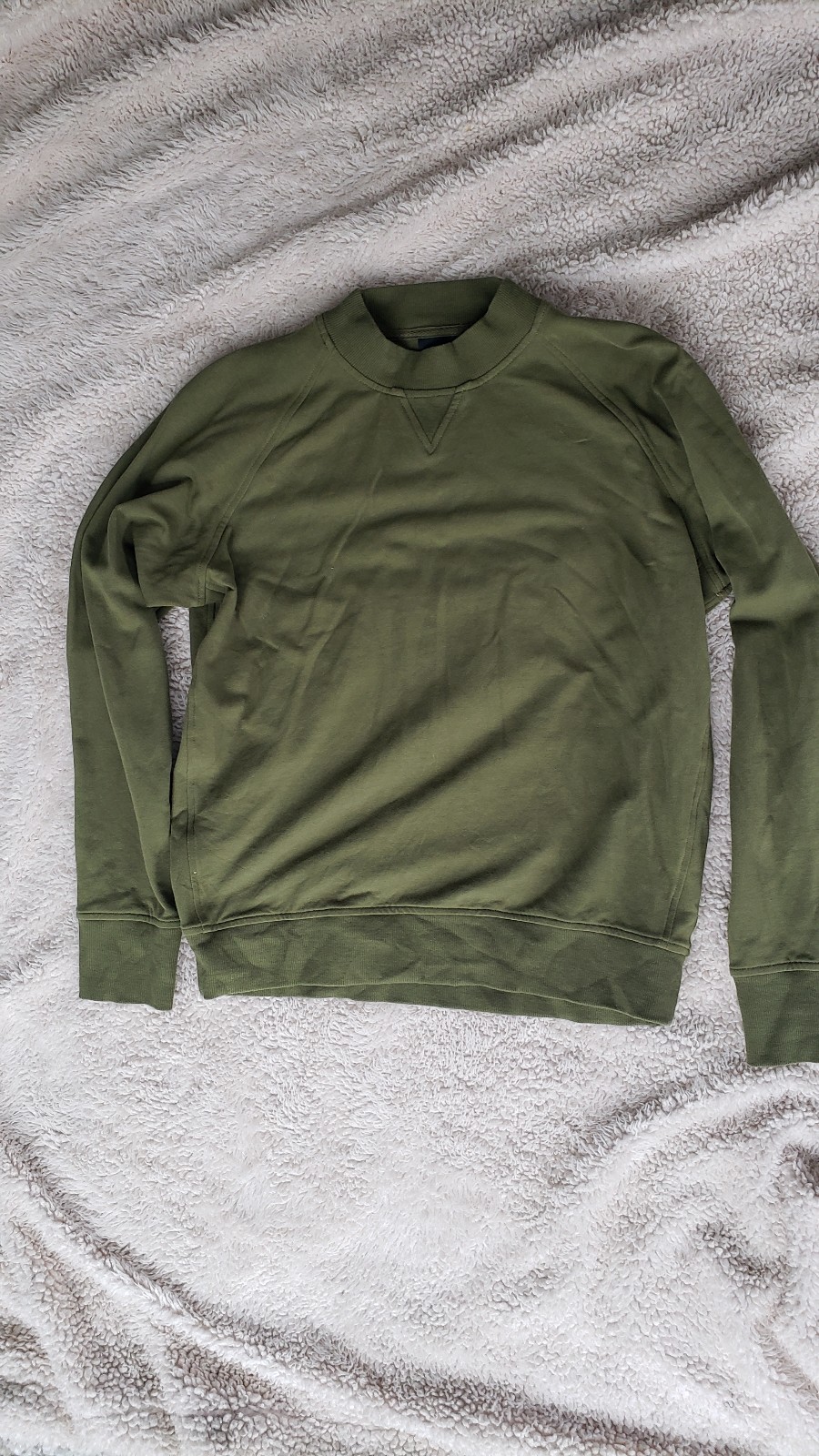 Richer poorer size MEDIUM womens stretch terry mock neck sweatshirt olive army