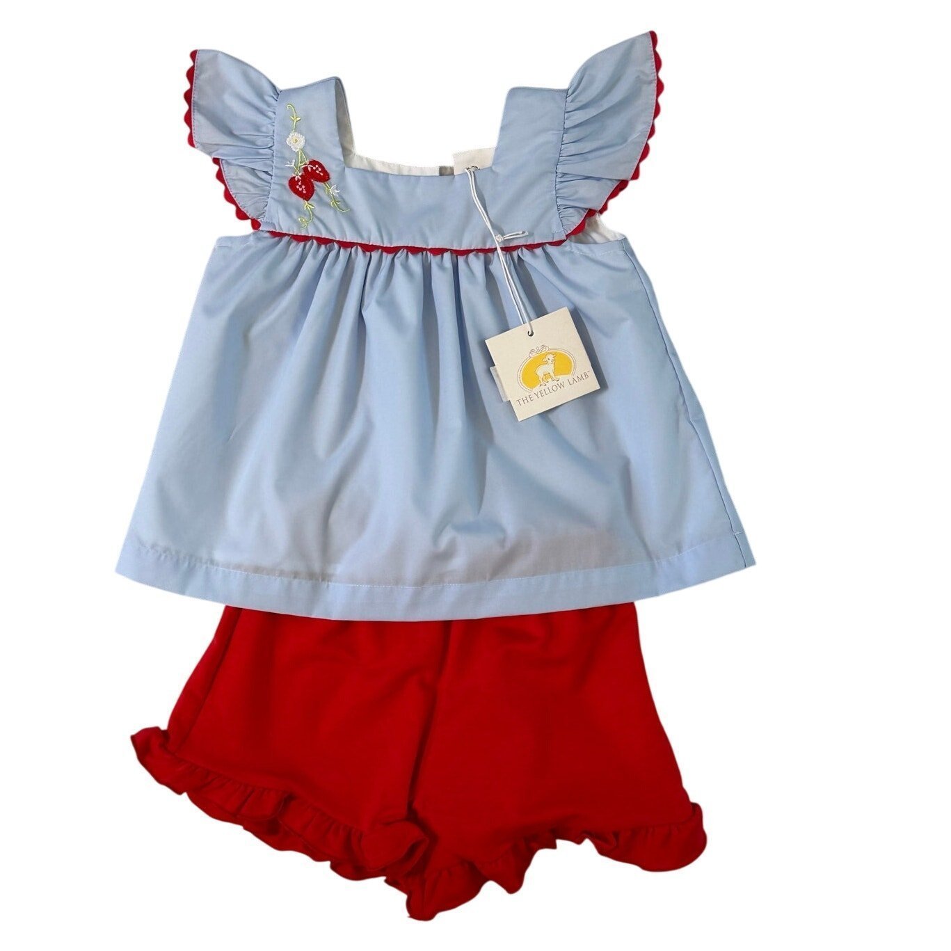 The Little Lamb Rosie Ruffle Short Set- Berry Patch NWT 2T