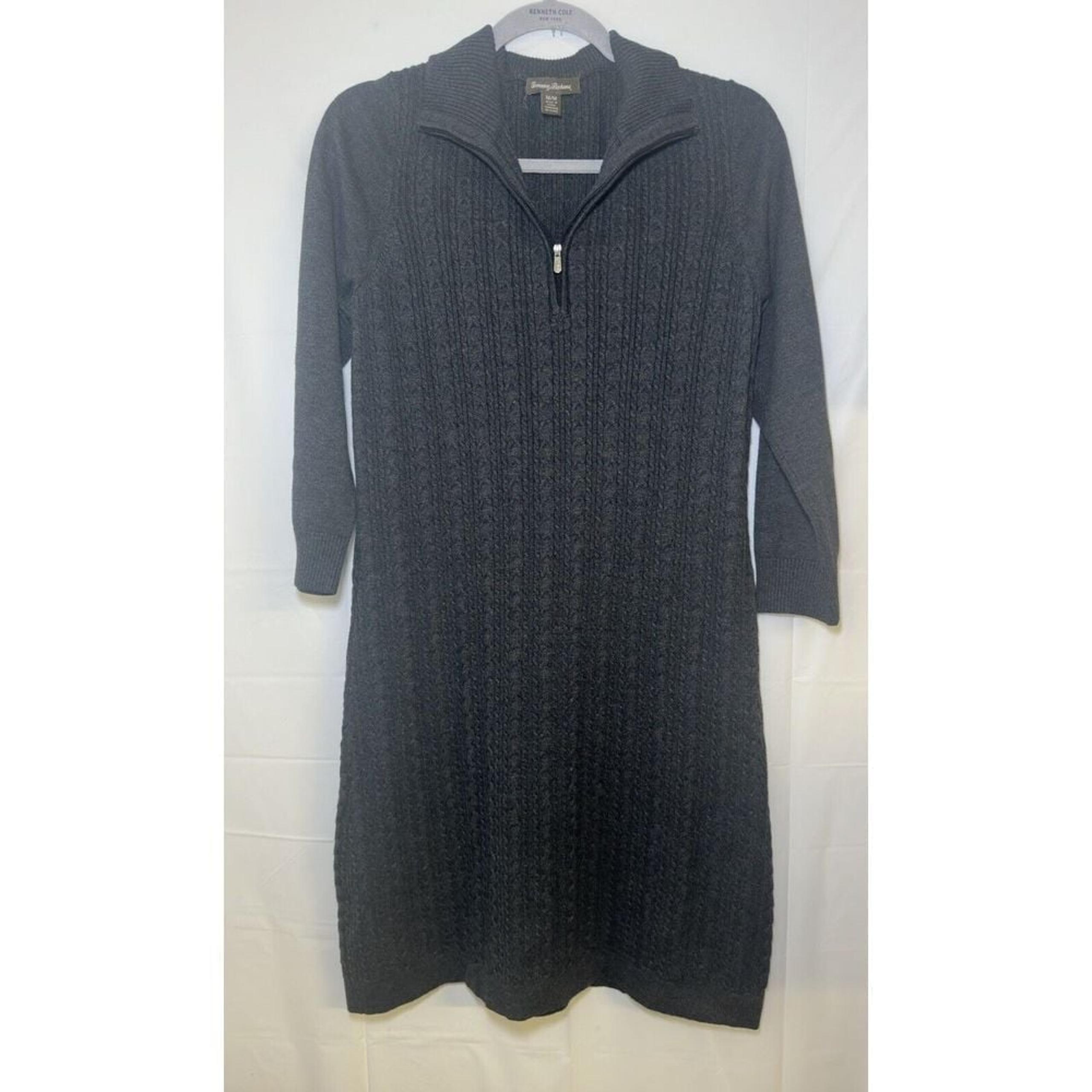 Tommy Bahama Womens Grey Cable Knit Sweater Dress Size Medium