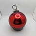 Old German Kugel Christmas Ornament Red Thick Ball w/ Brass Cap Collectible.