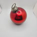 Old German Kugel Christmas Ornament Red Thick Ball w/ Brass Cap Collectible.