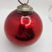 Old German Kugel Christmas Ornament Red Thick Ball w/ Brass Cap Collectible.