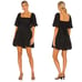 Faithfull the Brand MEDIUM Eryn black tiered puff sleeve tied back mini dress