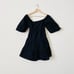 Faithfull the Brand MEDIUM Eryn black tiered puff sleeve tied back mini dress
