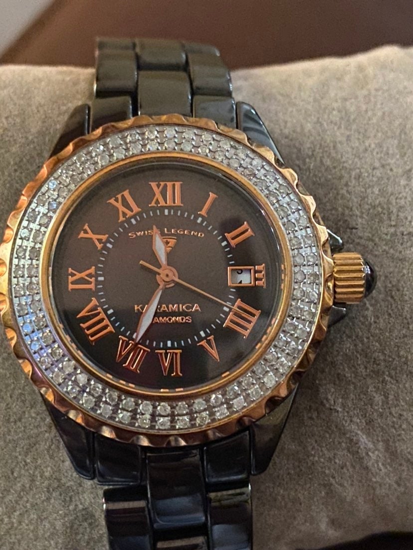 Swiss Legend Diamond & Ceramic Watch