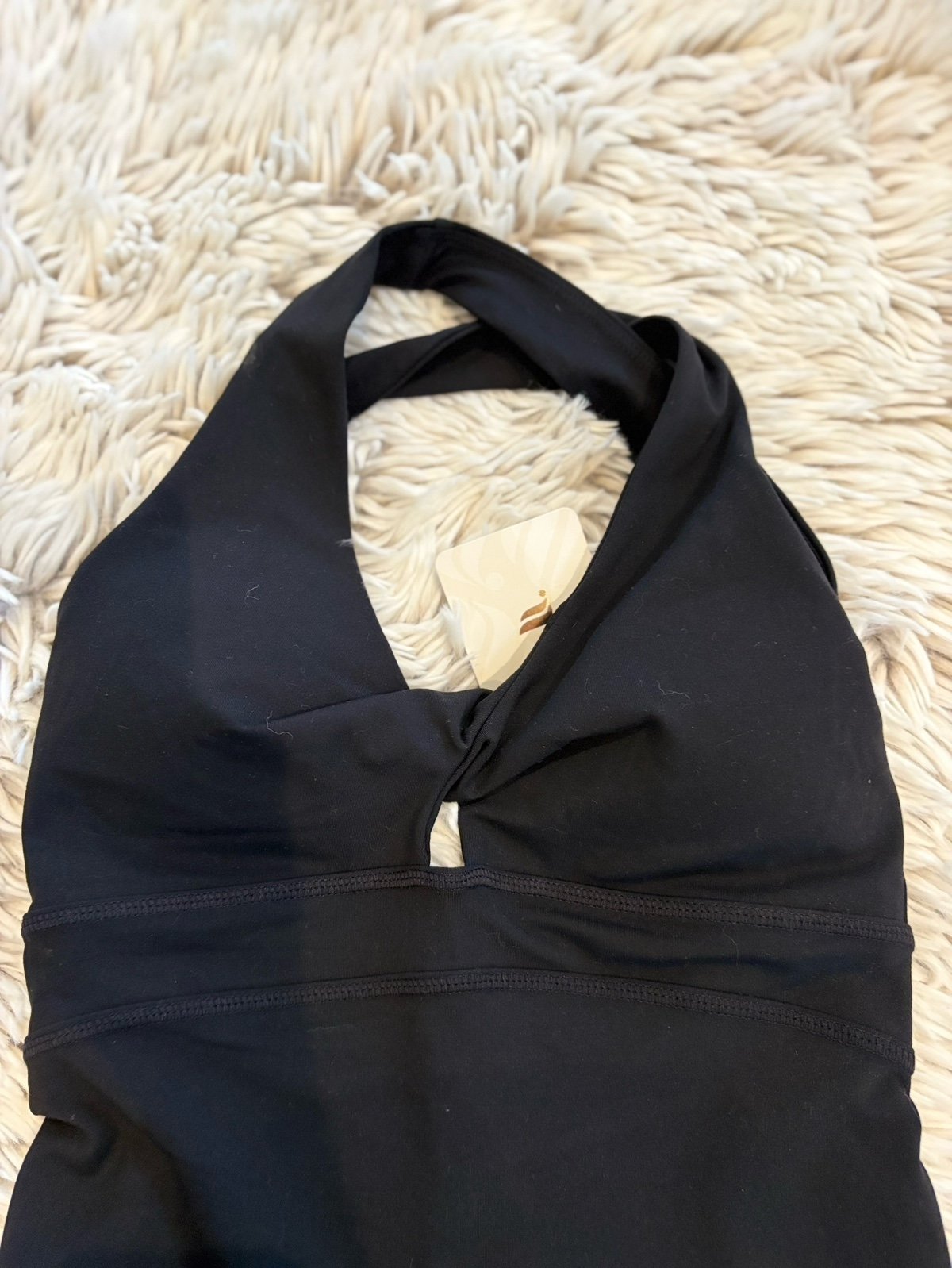 Black One piece fabletics body suit new with tags