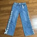 Alice + Olivia Reita Lace Up Straight Leg Jeans NWT