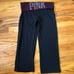 PINK Victoria’s Secret Black Yoga Capris Size Small with PINK Bling